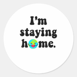 Im Bleibe Zuhause Awareness Social Distancing TShi Runder Aufkleber