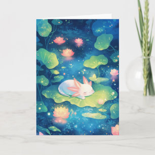 Im Blumenweiher Axolotl Süße Flucht Karte