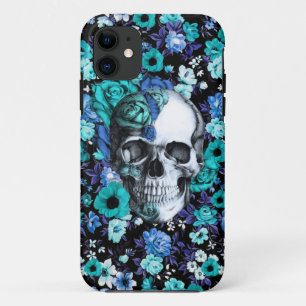 Im Blütenblauen Blumenschädel Case-Mate iPhone Hülle