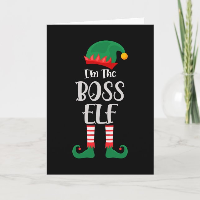 Im Boss Elf passt Weihnachten Karte (Vorderseite)
