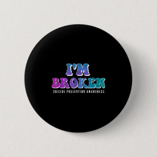 Im Broken Aquamarin & Lila Ribbon Suicide Prev Button
