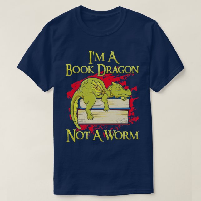 Im Buchdrachen kein Wurm T-Shirt (Design vorne)