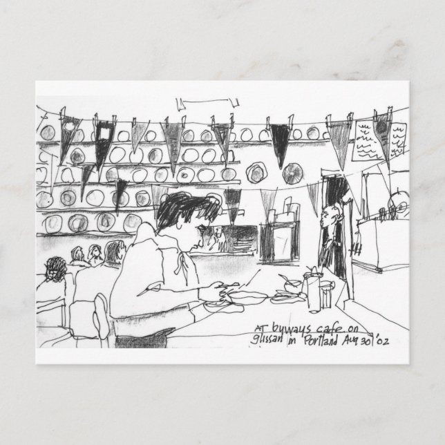Im Byways Cafe auf Glissan, Portland, Oregon Postkarte (Vorderseite)