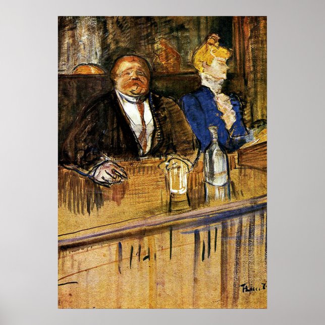 Im Café, dem Kunden und dem Anämischen Kassierer Poster (Vorne)