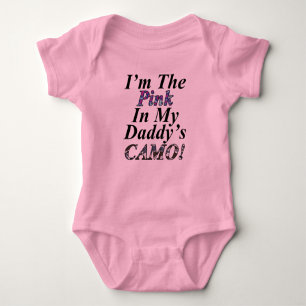 Im das Rosa in meinem Daddys Camouflage-Baby-Shirt Baby Strampler