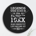 Im Datumsmonatsalter waren benutzerdefinierte Lege Runde Wanduhr<br><div class="desc">Maßgeschneiderte Legenden waren geboren in Datum Monat Jahr Alter Design kann ein großartiges Design sein,  um Ihr Geburtsdatum und Ihr Alter jedem zeigen. Außerdem kann es ein tolles Geschenk für jeden Geburtstag sein,  und es kann phantastisch für jeden Anlass oder auch ohne Anlässe sein.</div>