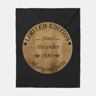 Im Dezember 1980 geboren, Vintage-Geburtstagsgesch Fleecedecke