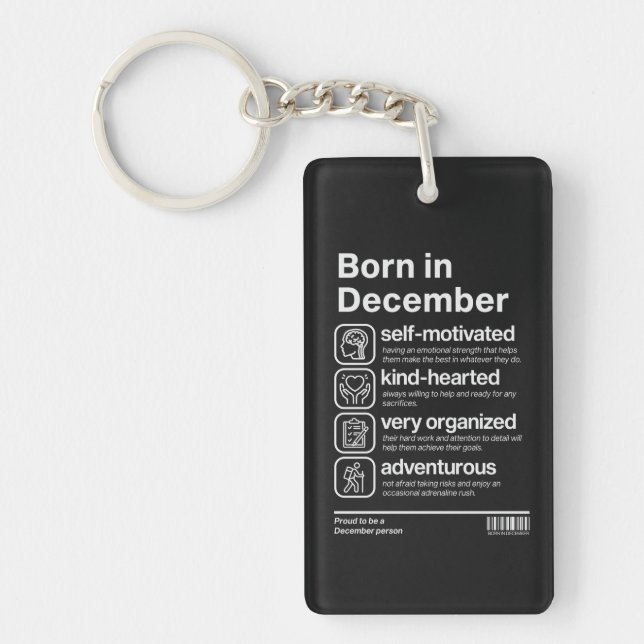 Im Dezember Geboren Persönlichkeit Schlüsselanhänger (Vorderseite)
