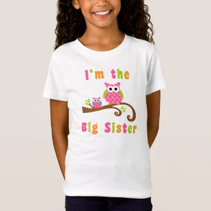 Im die große Schwester-niedlichen rosa Eulen T-Shirt