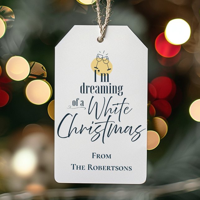 I'm Dreaming Of A White Wine Christmas  Geschenkanhänger (Von Creator hochgeladen)