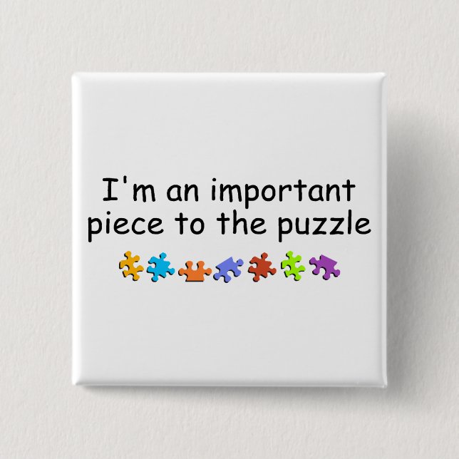 Im ein wichtiges Stück des Autismus-Puzzlespiels Button (Vorderseite)