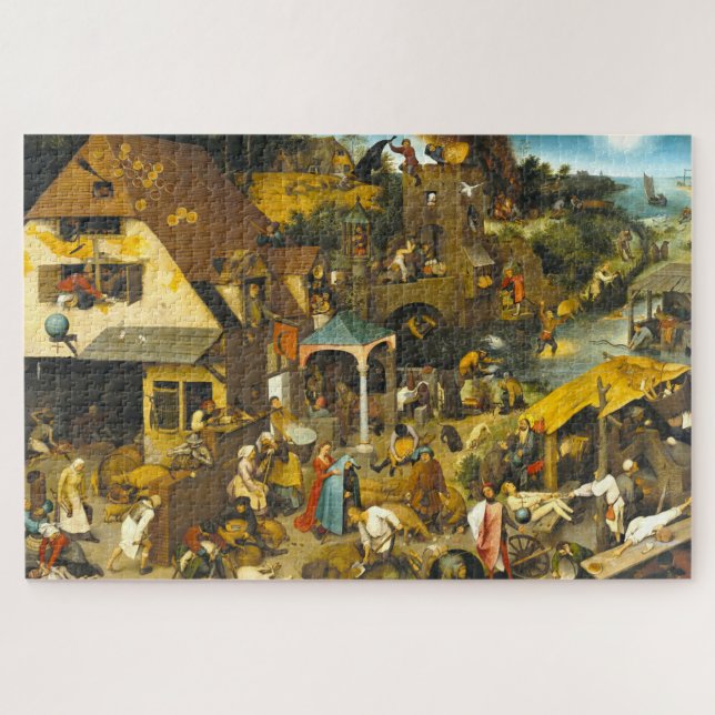 im Einzelnen Pieter Brueghel "Dutch Proverbs" 1559 Puzzle (Horizontal)