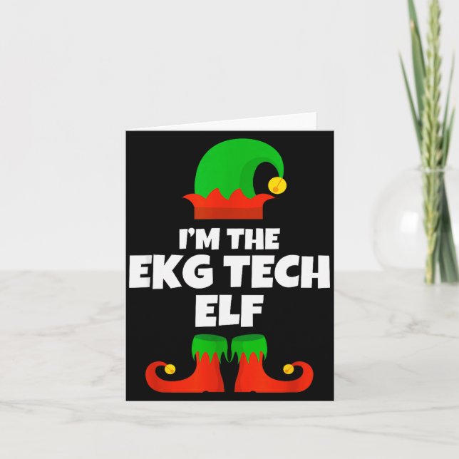 I'm Ekg Tech Elf Family Pajama Christmas Electroca Karte (Vorderseite)