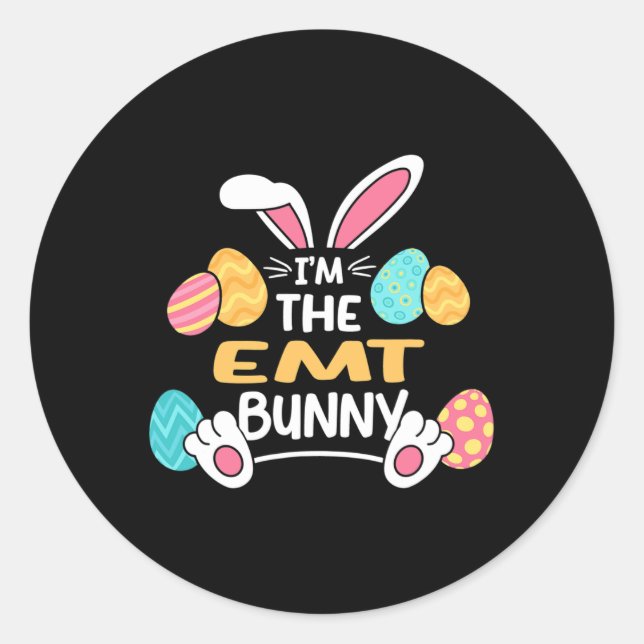 Im Emt Bunny Paramedic Ostern Runder Aufkleber (Vorderseite)