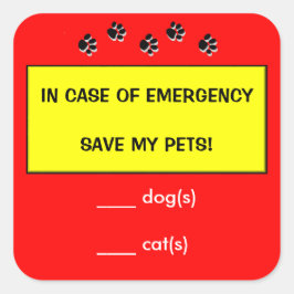 Im Fall von Aufklebern für Notrufwarnungen für Beg Quadratischer Aufkleber