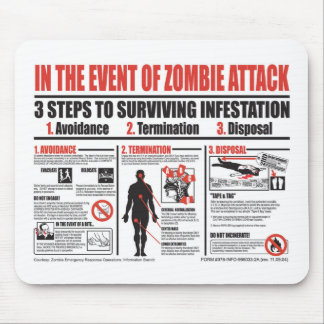 Im Falle der Zombie-Angriff MAUSUNTERLAGE Mousepad
