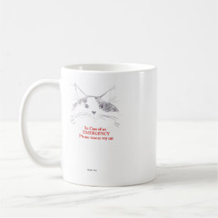 Im Falle des Notfalls retten Sie bitte meine Katze Kaffeetasse