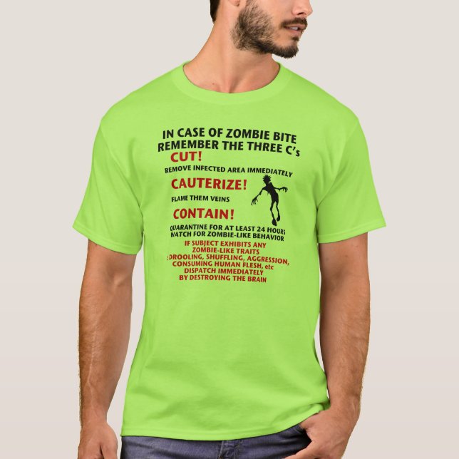"IM FALLE des ZOMBIE-BISSES" T - Shirt (Vorderseite)
