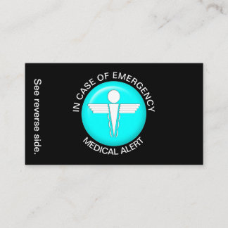 IM FALLE EINES medizinischen NOTFALLwarnausweises Visitenkarte