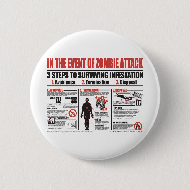 Im Falle Zombie-Angriff KNOPFES Button (Vorderseite)