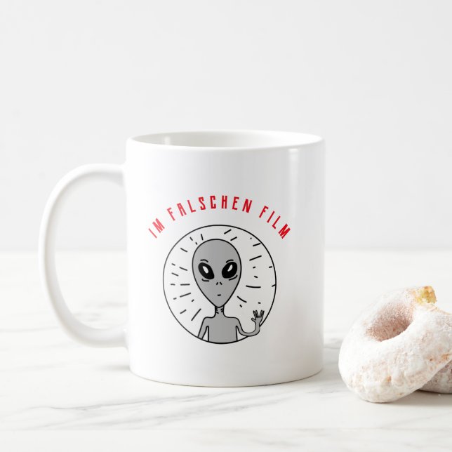 Im falschen Film UFO  Kaffeetasse (Mit Donut)