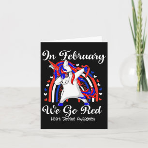 Im Februar gehen wir Red Unicorn Herzerkrankungen Karte