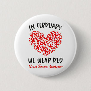 Im Februar gehen wir zu Red American Heart Disease Button