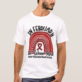 Im Februar tragen wir ein Bewusstsein für Rot, Her T-Shirt
