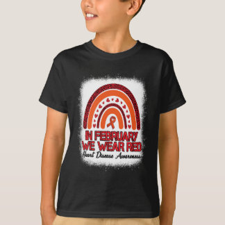 Im Februar tragen wir Red Leopard Rainbow gebleich T-Shirt
