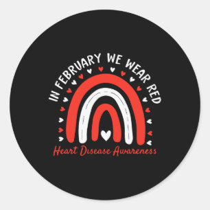 Im Februar tragen wir Red Rainbow - Heart Disease  Runder Aufkleber