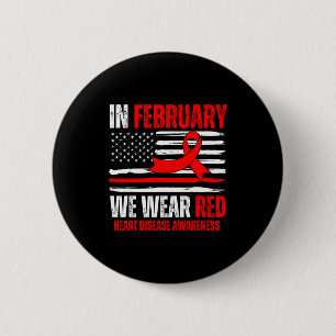 Im Februar tragen wir Rot - Herzkrankheiten-Bewuss Button