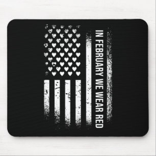 Im Februar tragen wir Rot - Herzkrankheiten Bewuss Mousepad