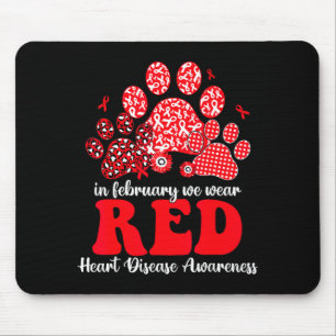 Im Februar tragen wir Rot Hund Katze Pfote Herzkra Mousepad