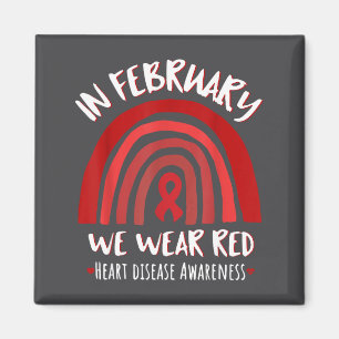 Im Februar We Roter Regenbogen Herzkrankheit Magnet