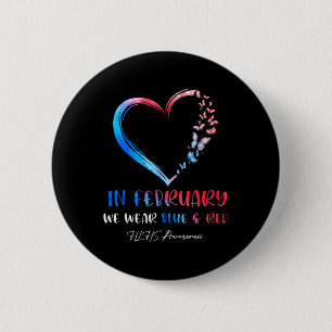Im Februar Wear Blue Red Butterflies Hlhs Awarene Button