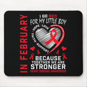 Im Februar werde ich rot kleiner Junge Sohn Herzer Mousepad