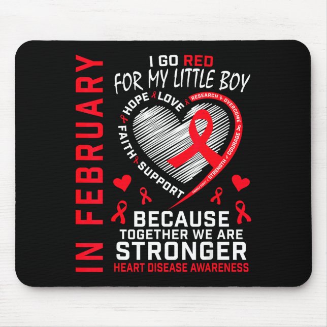 Im Februar werde ich rot kleiner Junge Sohn Herzer Mousepad (Vorne)