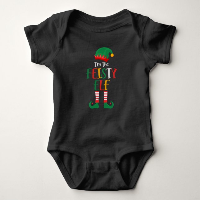 Im feisty Elf passt Weihnachten Baby Strampler (Vorderseite)