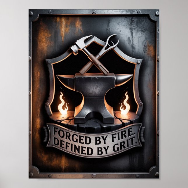 Im Feuer geschmiedet – Schmiedeehrenzeichen Poster (Vorne)