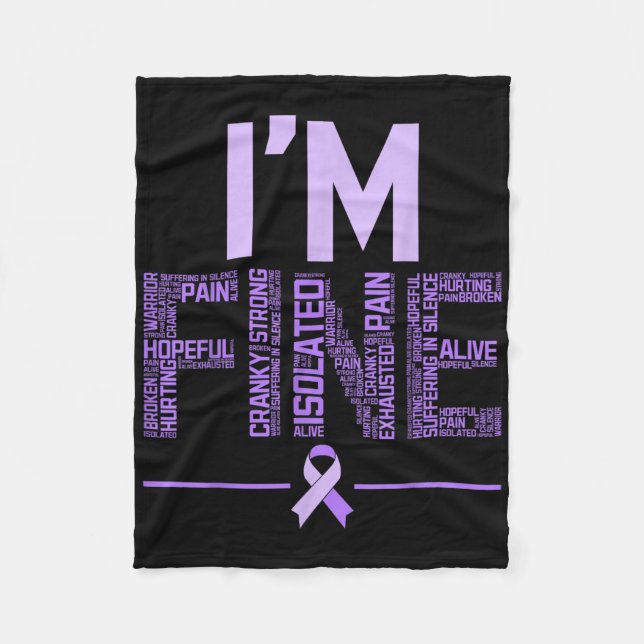 Im Fine Fibromyalgia Warrior Fibro Awareness Purpl Fleecedecke (Vorderseite)