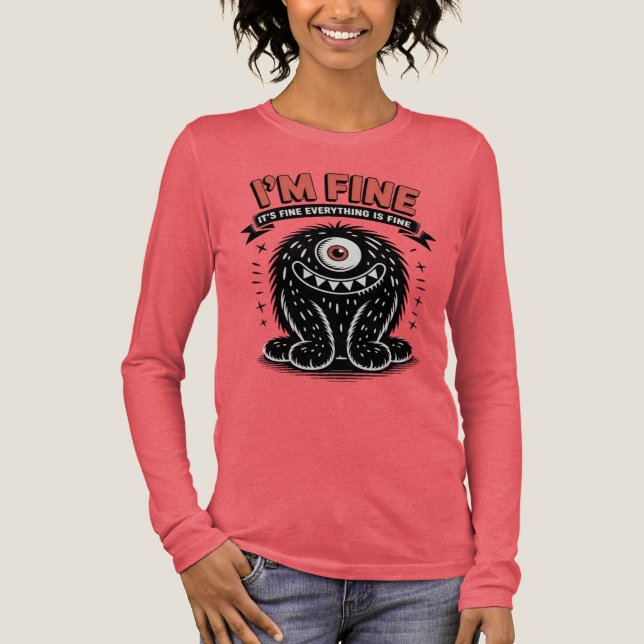 I'm fine it's fine everything is fine Monster Tri-Blend Shirt (Vorderseite)