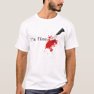 Im Fine Knife Stab Funny Halloween Stabbed Costume T-Shirt