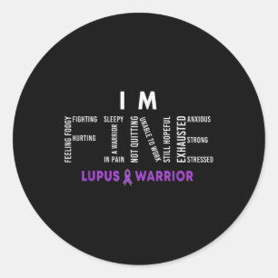Im Fine Lupus Warrior Lupus Awareness Montag Lila Runder Aufkleber