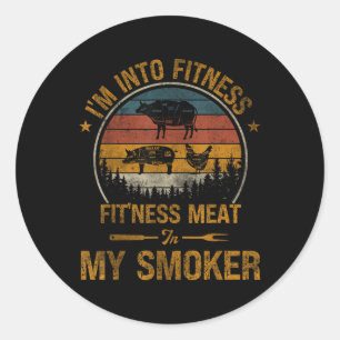 Im Fitness Fitness Fleisch in meinem Smoker Funny Runder Aufkleber