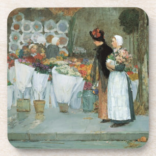 Im Florist von Childe Hassam, Vintage Kunst Getränkeuntersetzer