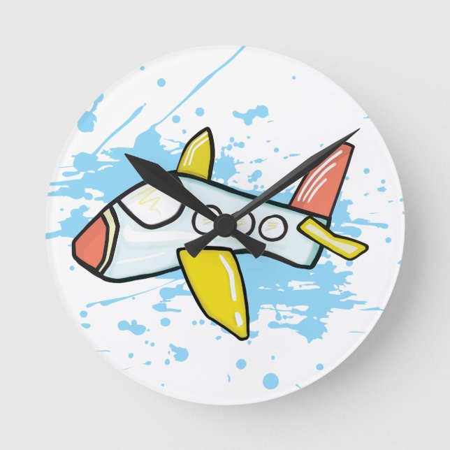 Im Flug Runde Wanduhr (Vorderseite)