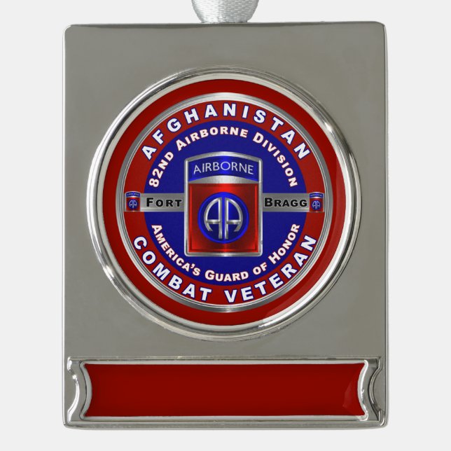 im Flugzeug Abteilung Afghanistan Veteran Banner-Ornament Silber (Vorderseite)