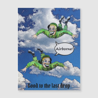 Im Flugzeug, Armeesprung-Fallschirmjäger, Cartoon  Magnetkarte