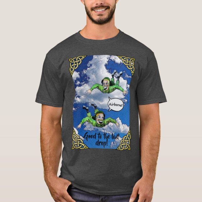 Im Flugzeug, Armeesprung-Fallschirmjäger, Cartoon  T-Shirt (Vorderseite)
