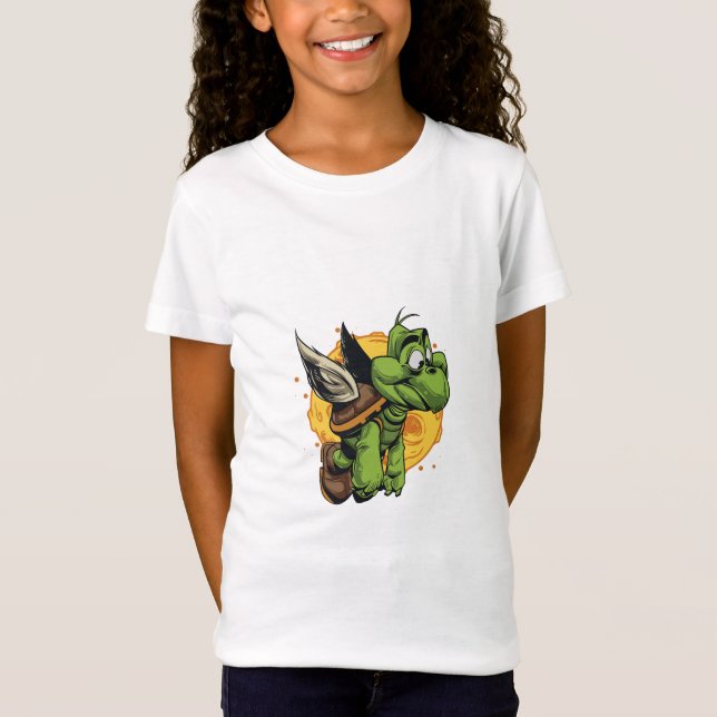 Im Flugzeug Cartoon Turtle T-Shirt (Vorderseite)